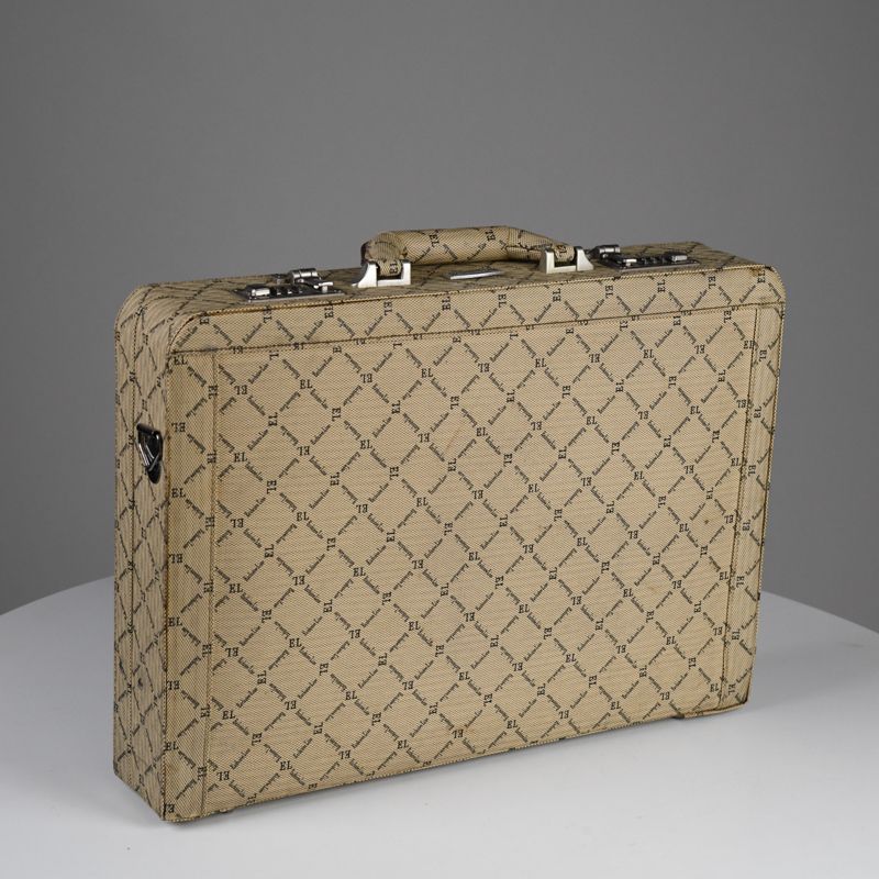 Vintage Exclusive Line 1980s Fabric Covered Briefcase