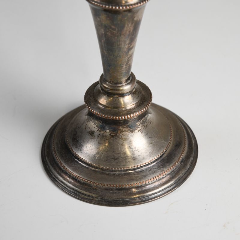 Vintage Silver On Copper Candlestick