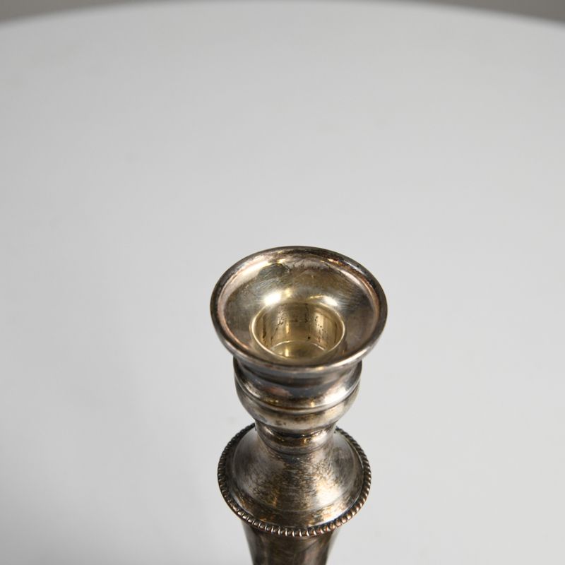 Vintage Silver On Copper Candlestick