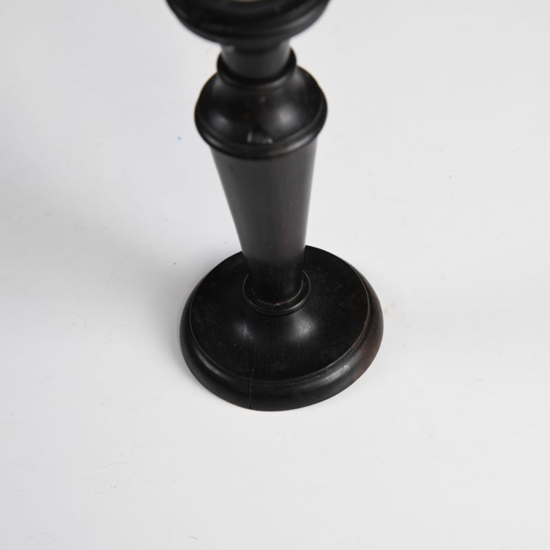 Vintage Black Wooden Candlestick