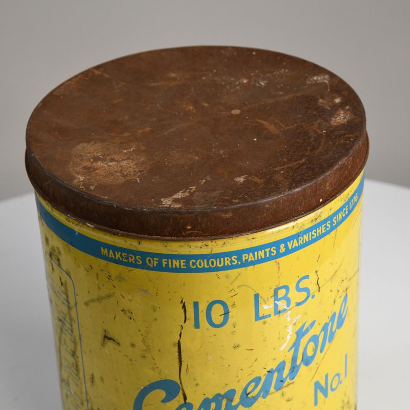 Vintage Mid Century Cement Tin