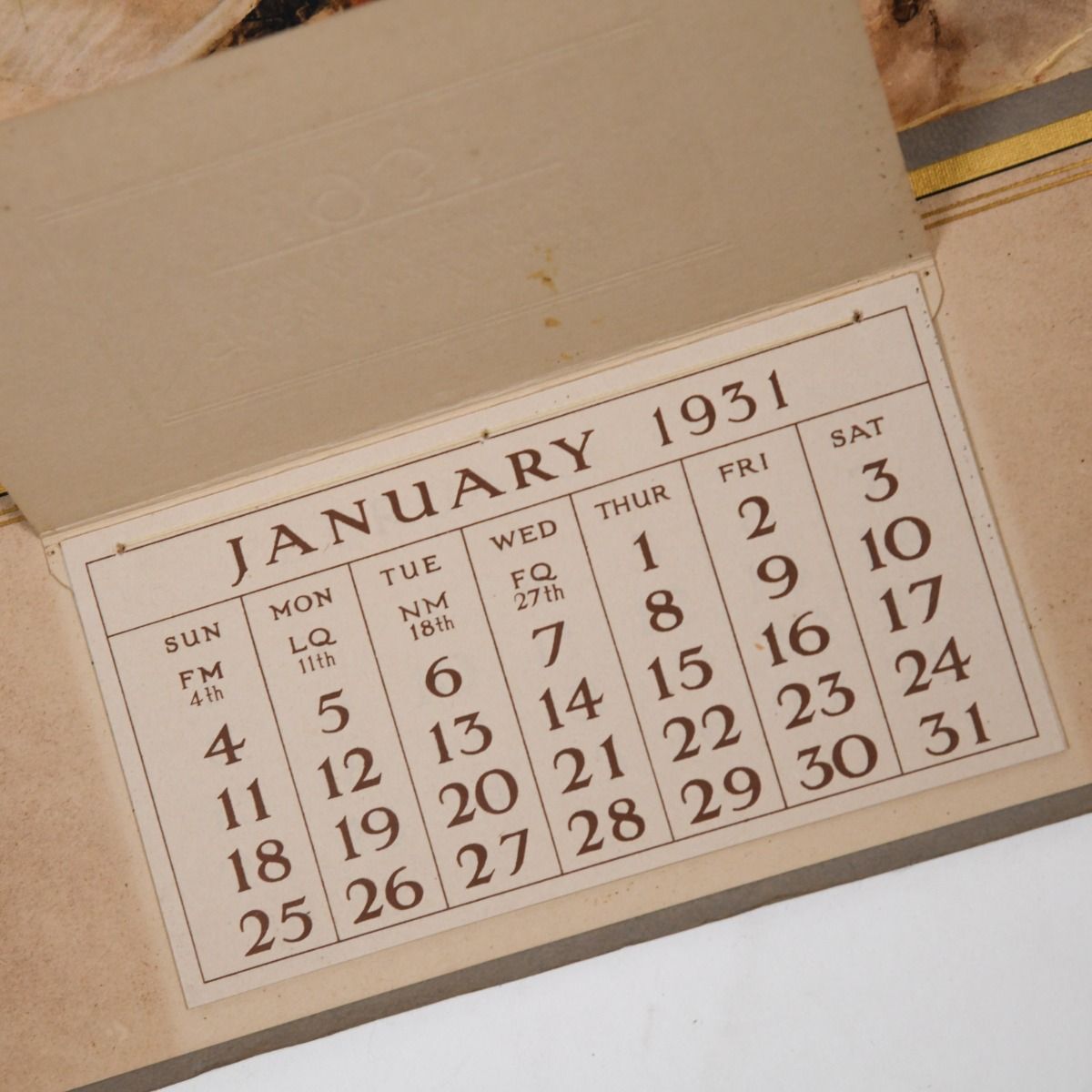 Vintage 1931 The Clayton Aniline Company Limited Calendar Board