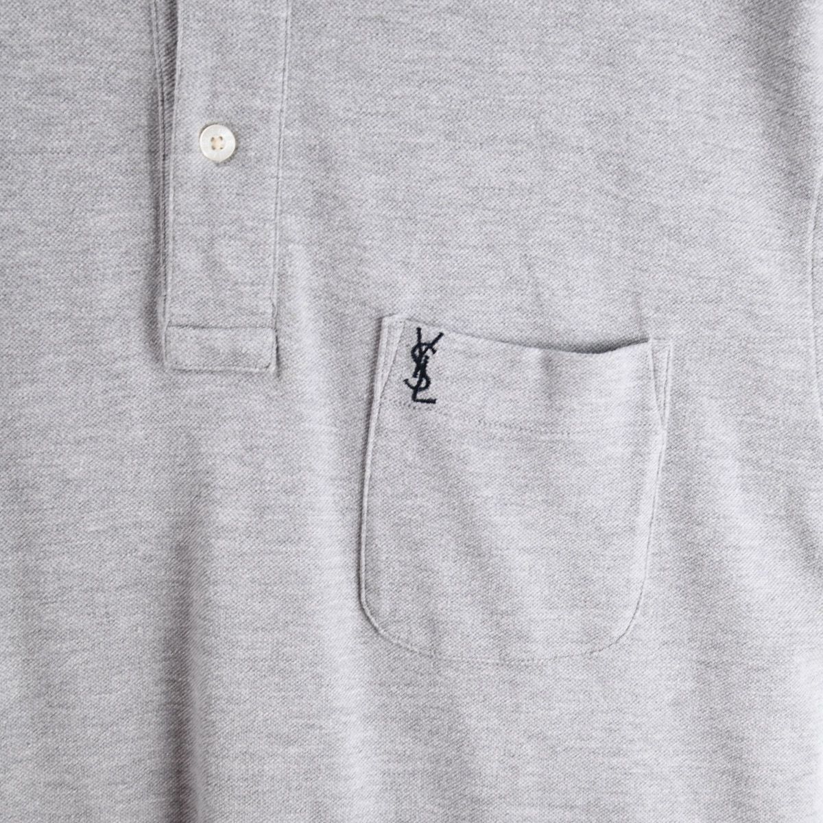 Yves Saint Laurent 'YSL' Grey Polo Shirt