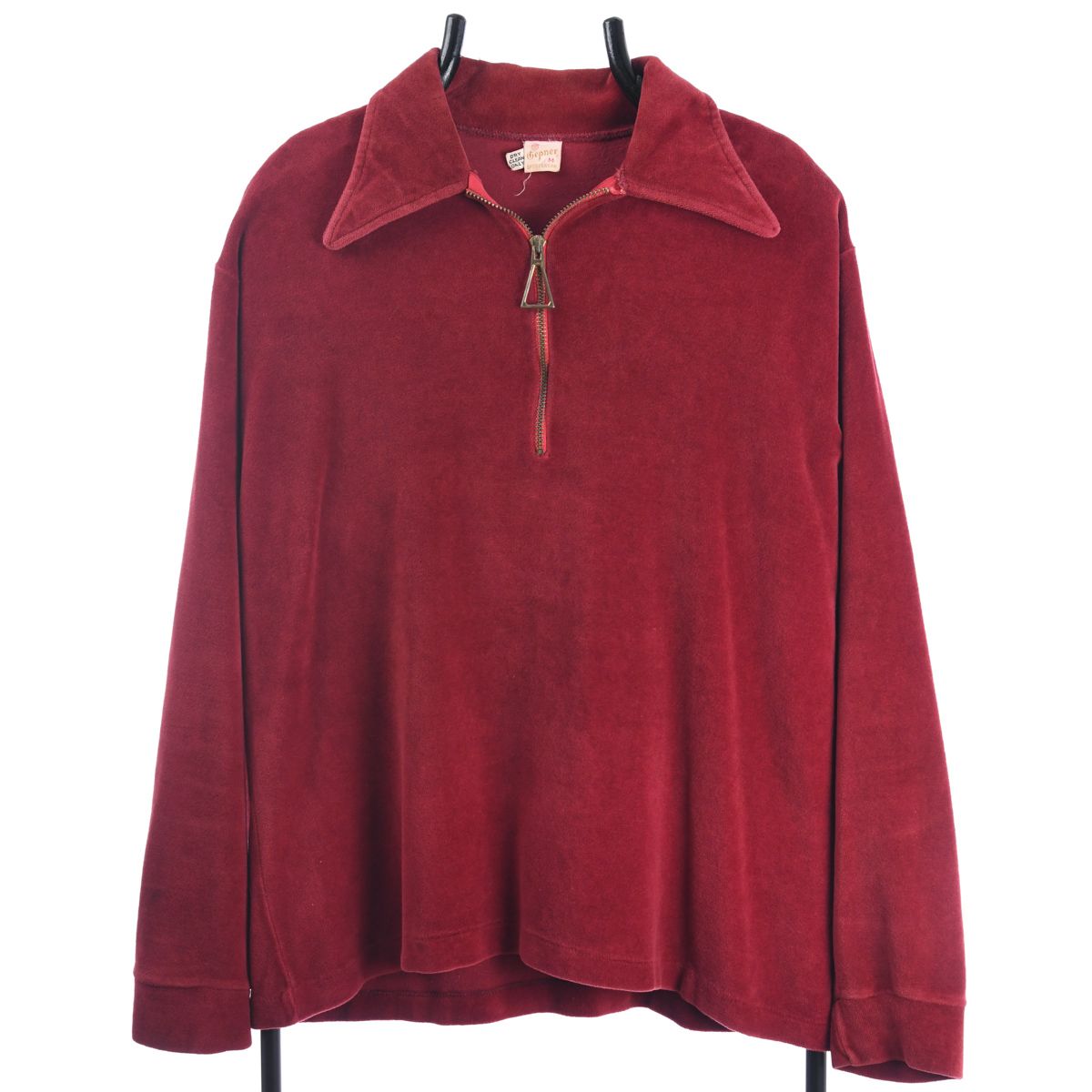 Gepner 1960s Velour Collared Sweatshirt
