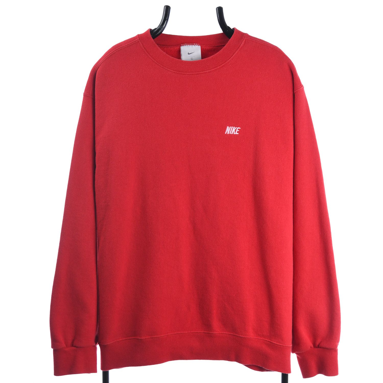 Nike Early 2000s Red Sweatshirt With Embroidered Logo