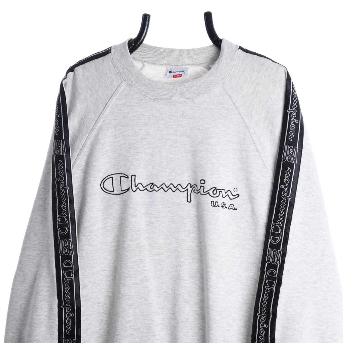Champion USA Tape Logo Grey Sweatshirt