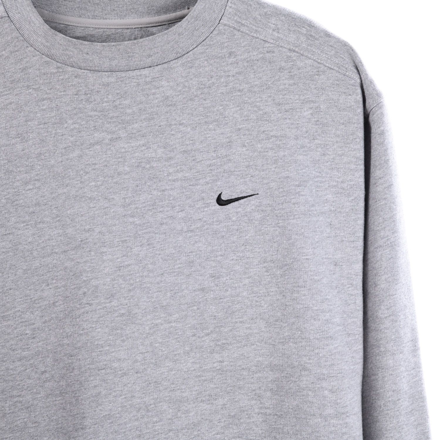 Nike Early 2000s Grey Sweatshirt With Embroidered Logo 