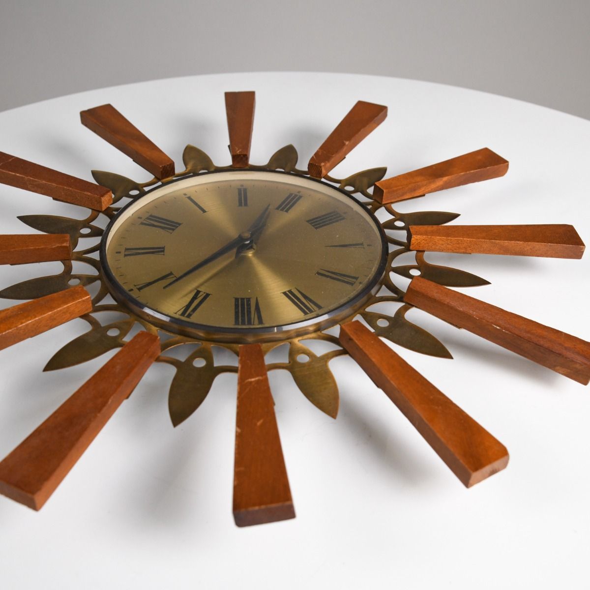 Vintage 1960s German Sunburst Clock