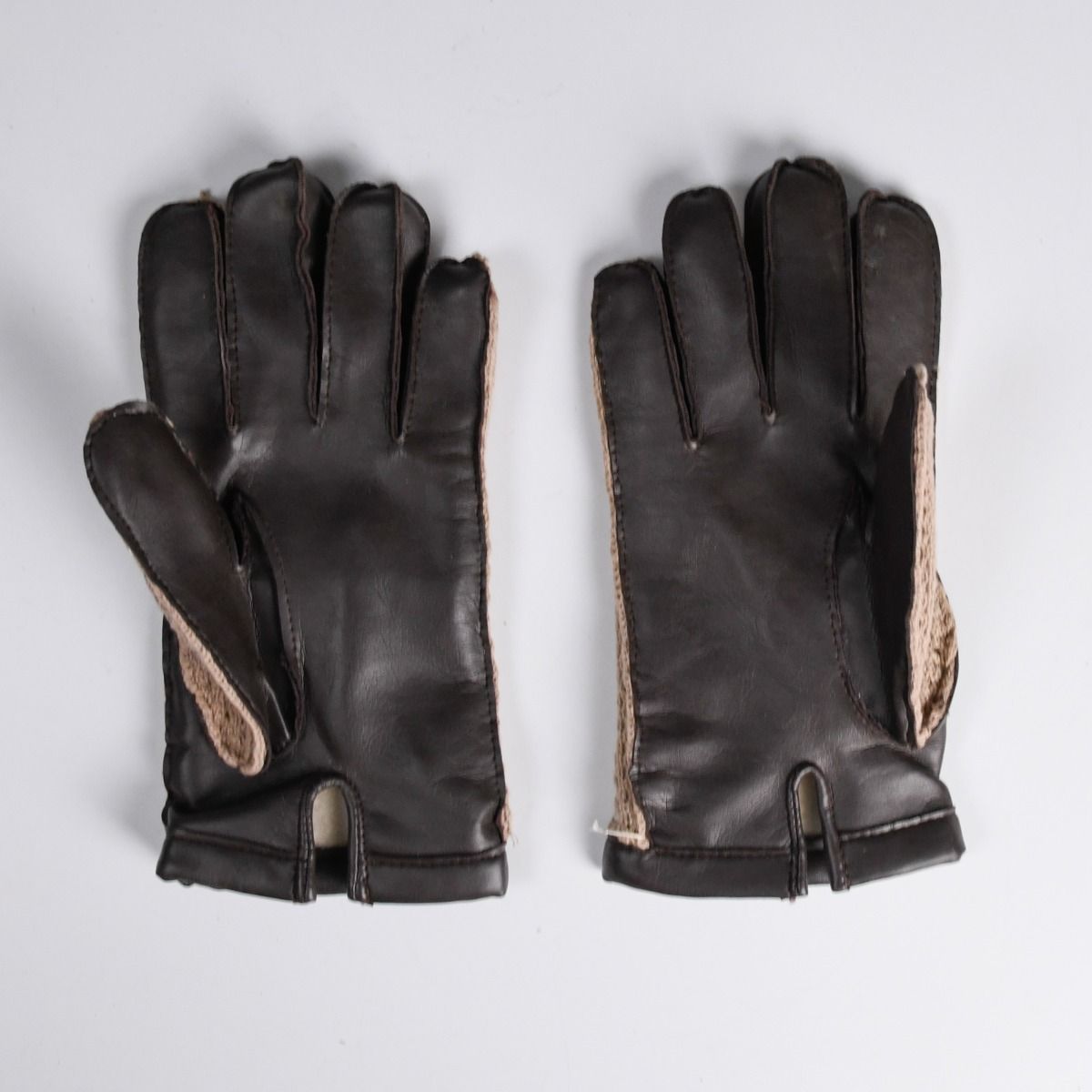 Vintage Cotton and Leather Gloves 