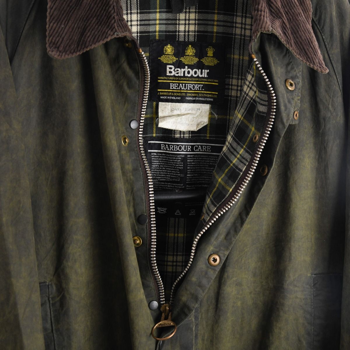 Barbour 1990s Beaufort Wax Cotton Green Jacket