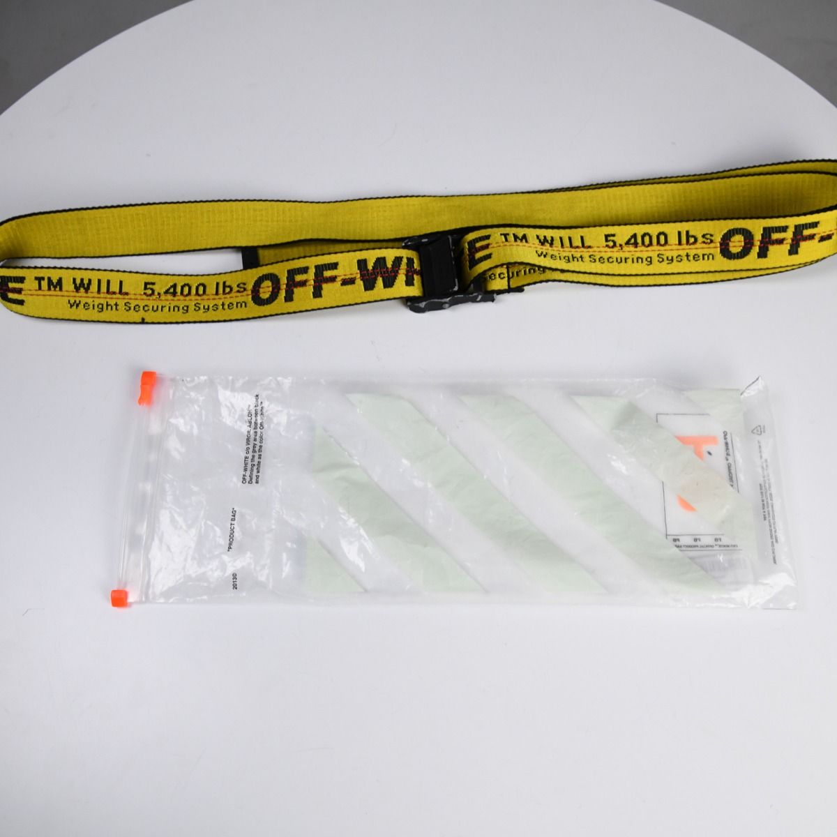 Off-White Yellow Industrial Logo Tape Belt