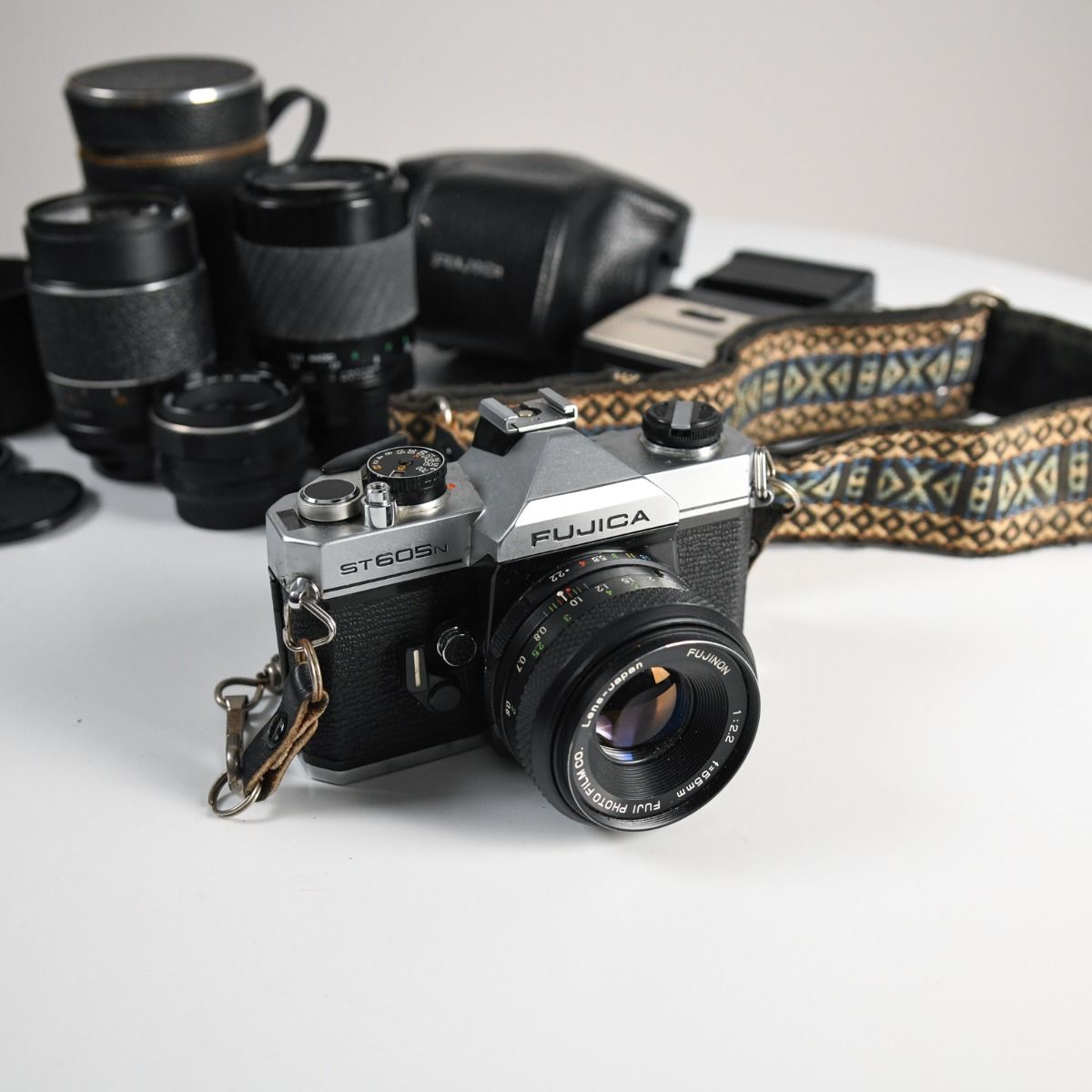Fujica ST605N 35mm SLR Film Camera Kit With 4 Lenses