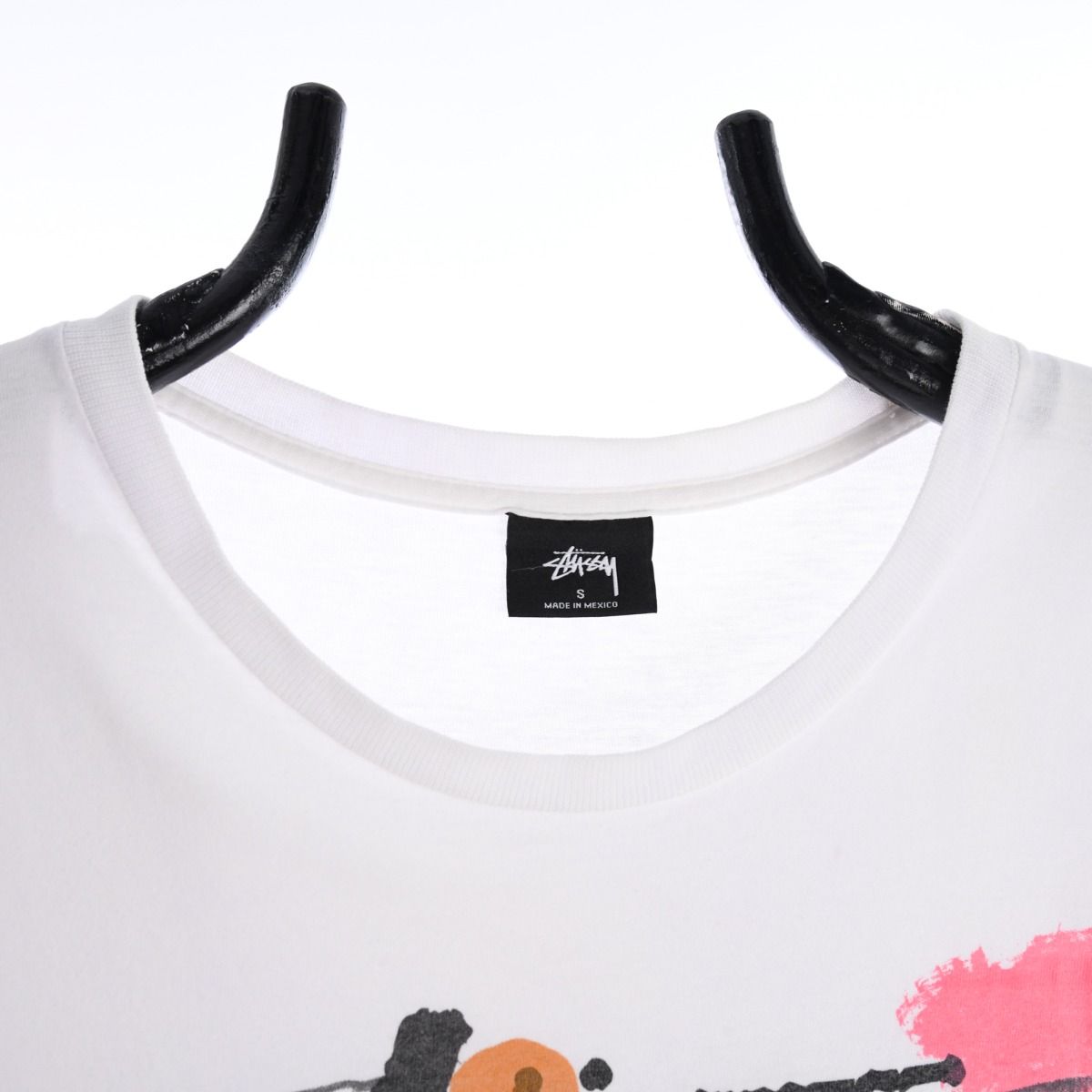 Stussy White T-Shirt With Messy Print Designs
