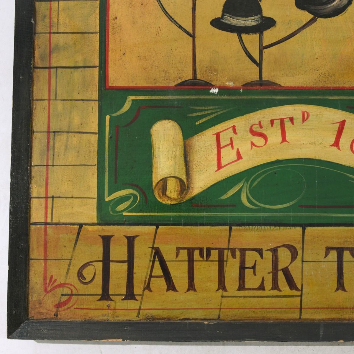 Hand Painted Repro Early Hat Shop Sign