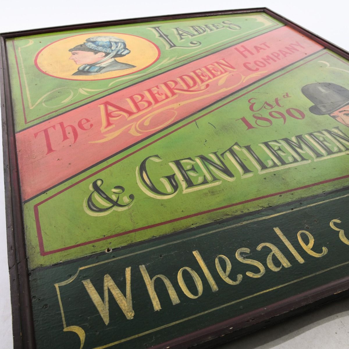 Big Hand Painted Repro Early 1900s Hat Shop Sign