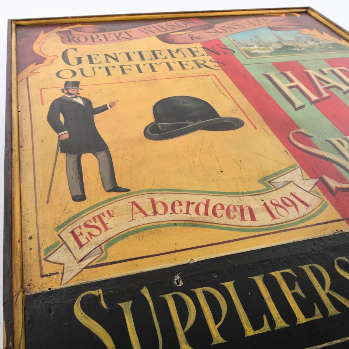 Hand Painted Repro Early 1900s Hat Shop Sign