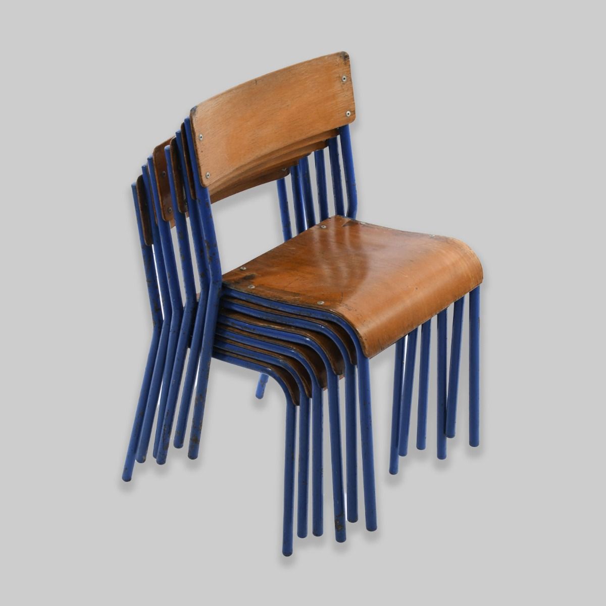 1960s Stackable Wooden Children's School Chairs