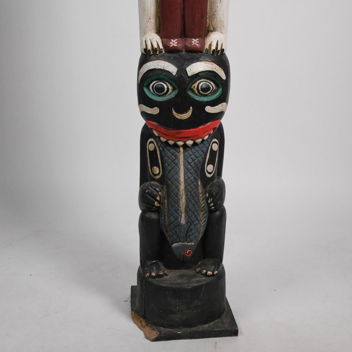 Vintage Hand Carved Wooden Totem Pole