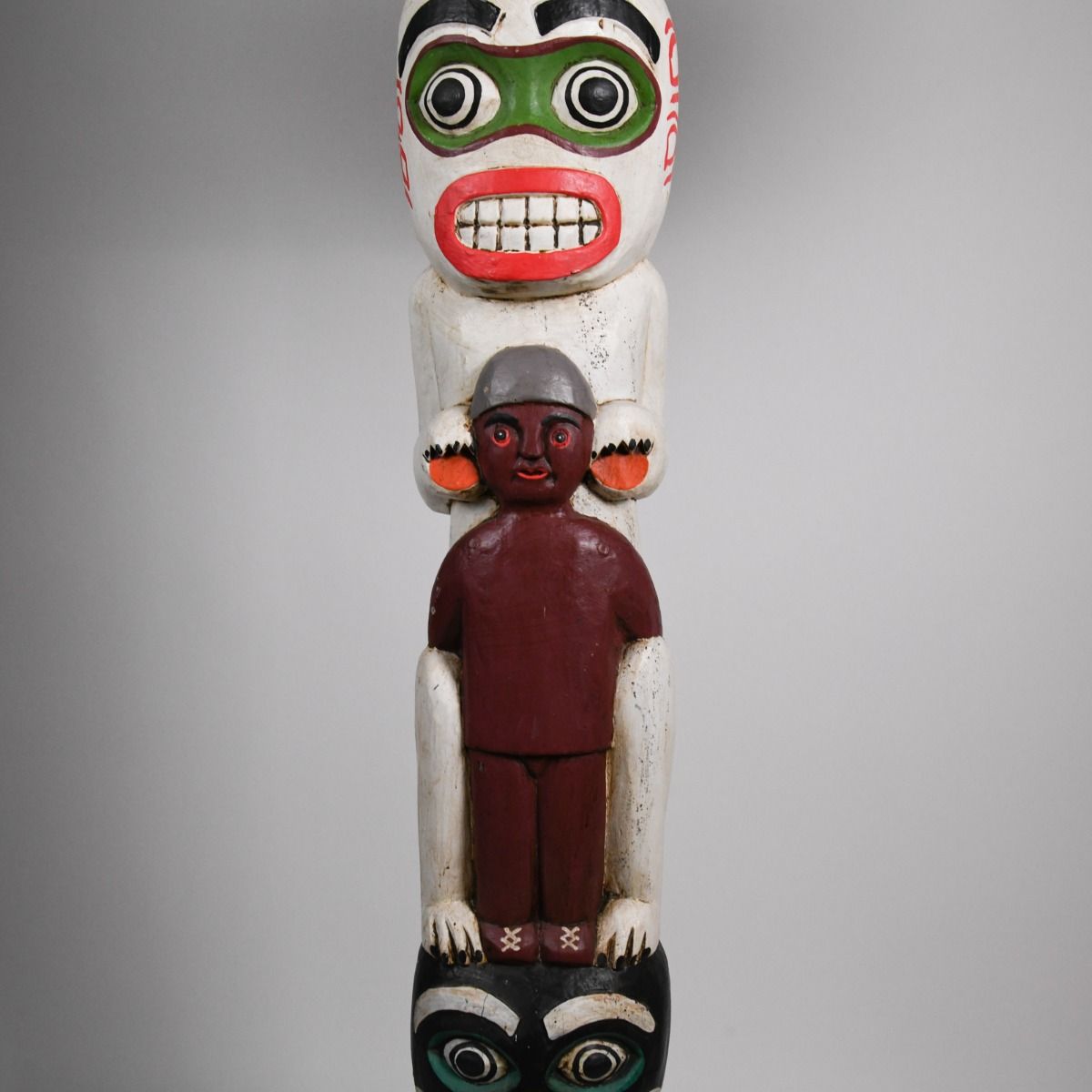 Vintage Hand Carved Wooden Totem Pole