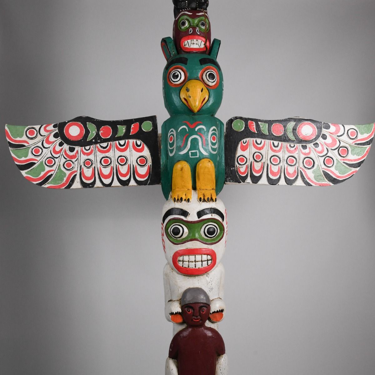 Vintage Hand Carved Wooden Totem Pole