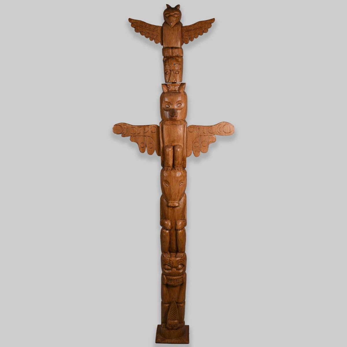 Vintage Wooden Totem Pole 2.5m