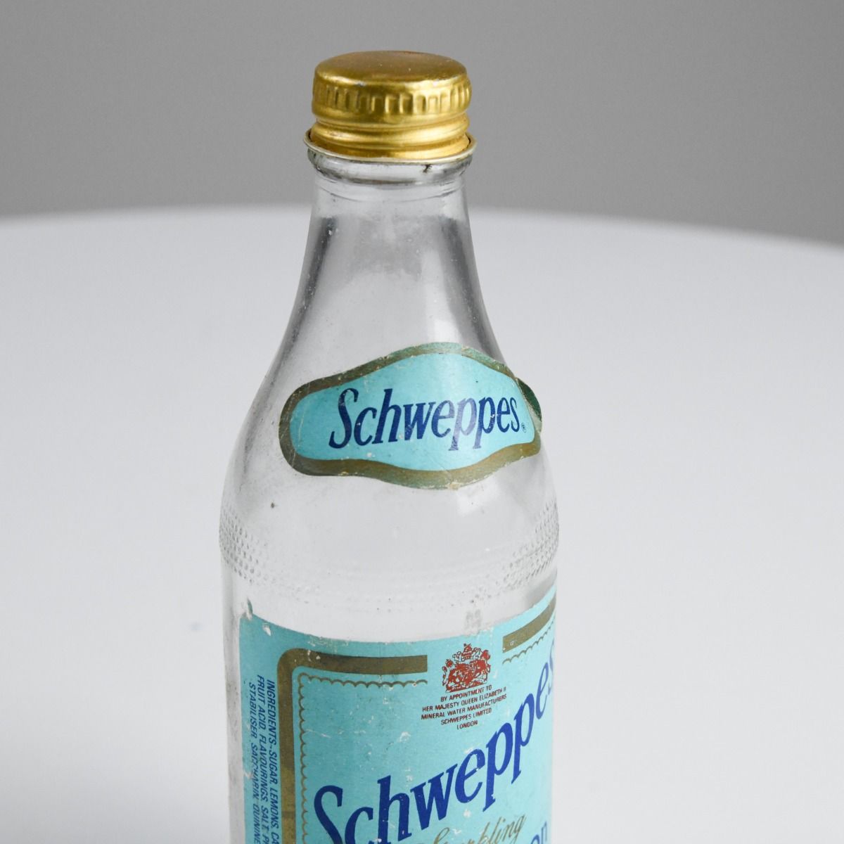 Vintage Schweppes Sparkling Bitter Lemon Drink Bottle 