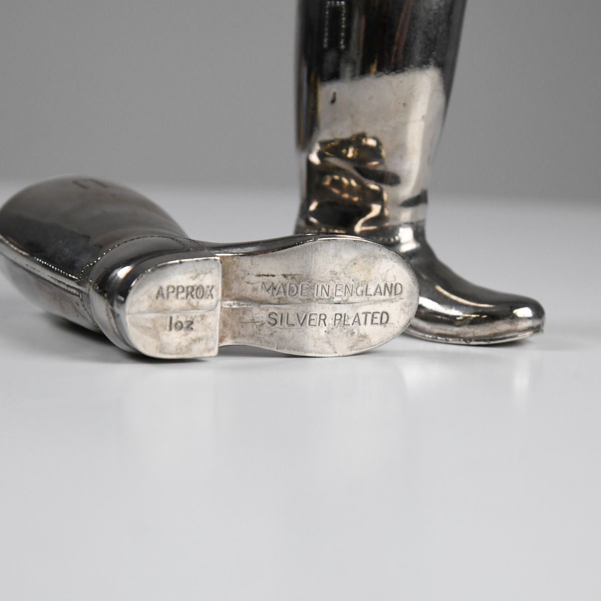 Vintage Grenadier Silver Plated Boot Shot Measures