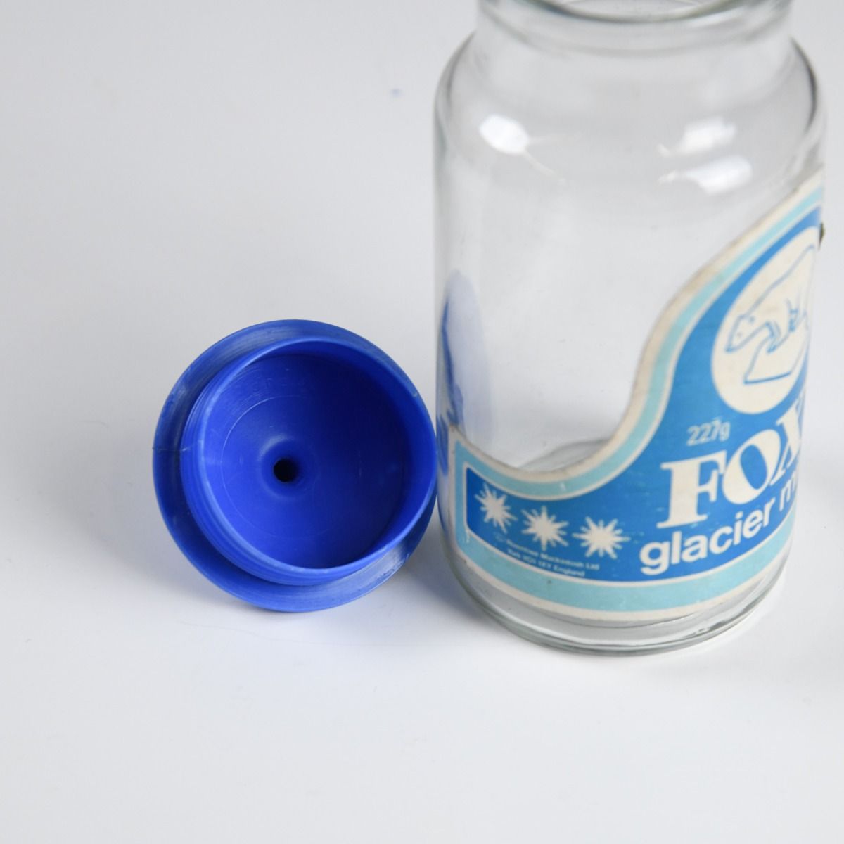 Vintage 1980s Fox's Glacier Mints Glass Jar