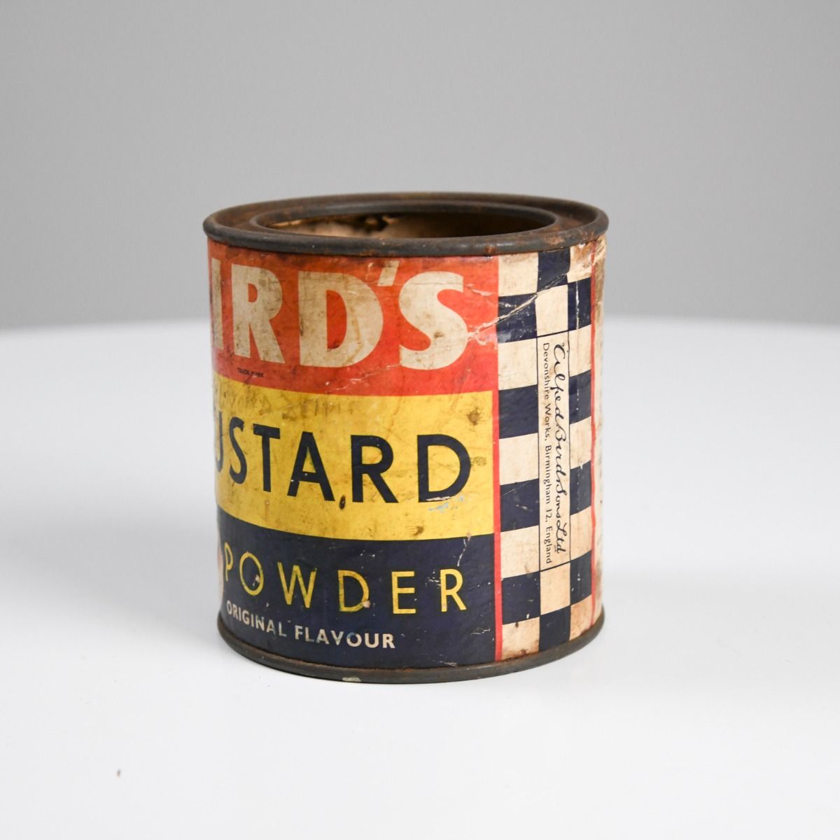 Vintage Birds Custard Powder Tin