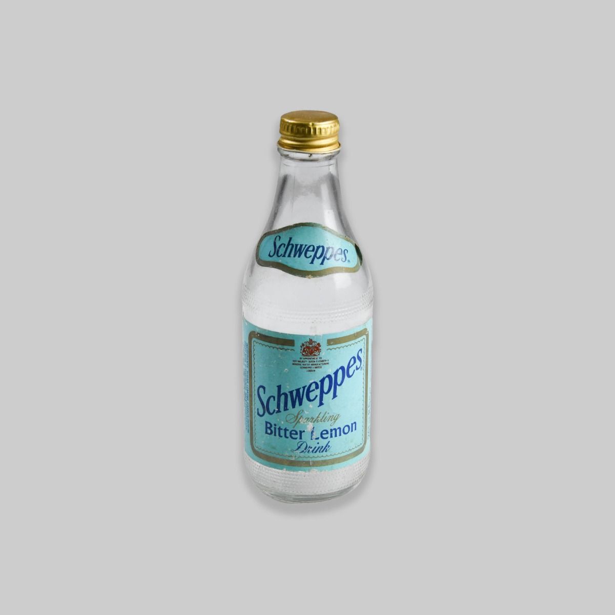 Vintage Schweppes Sparkling Bitter Lemon Drink Bottle 