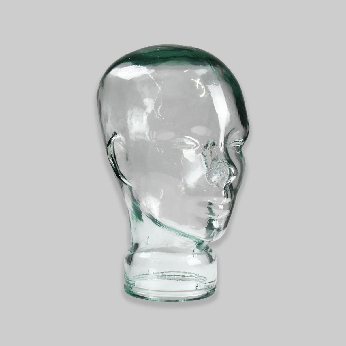 Retro Clear Glass Display Mannequin Head