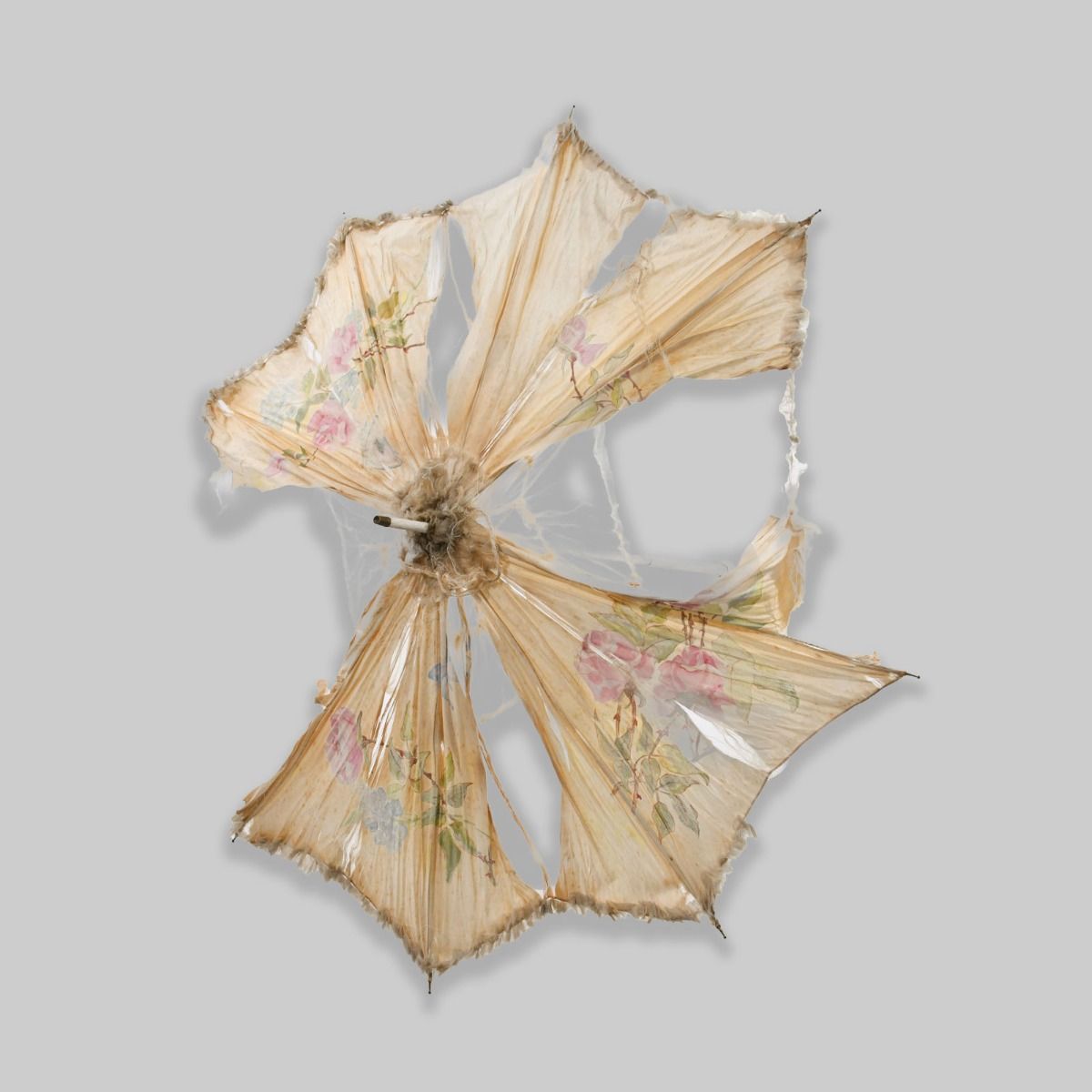Vintage Distressed Silk Umbrella (Steampunk / Corpse Bride)