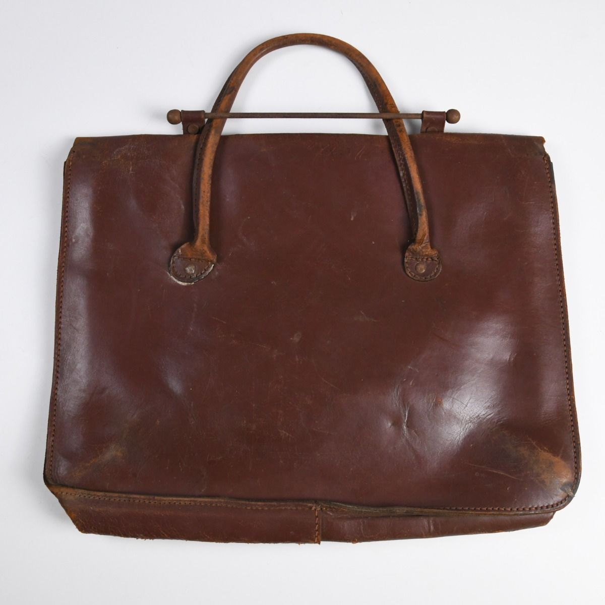Vintage Brown Leather Music Satchel