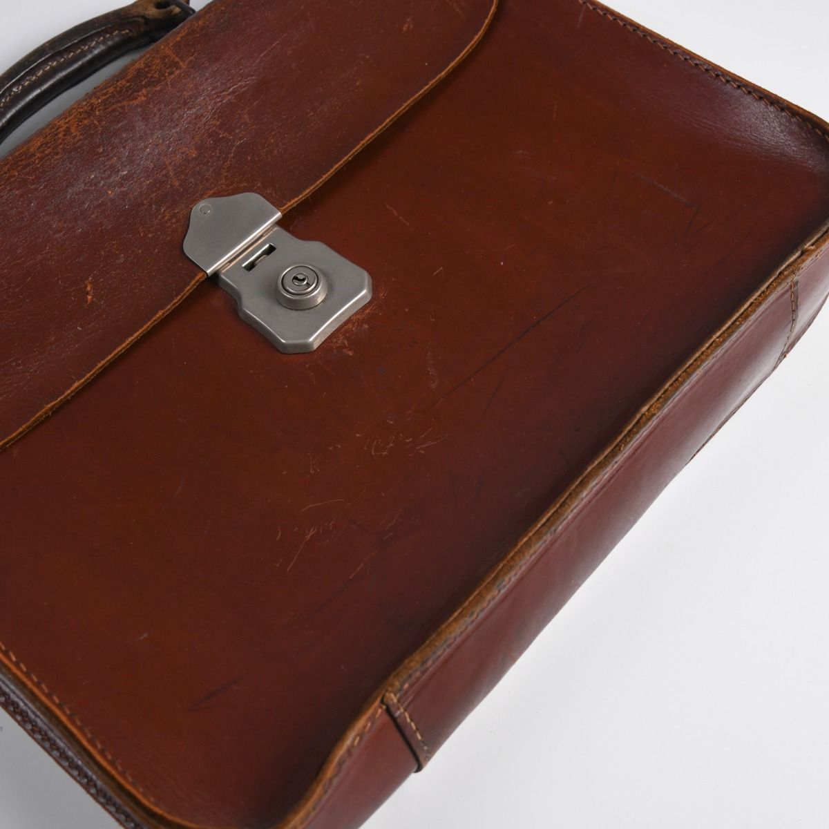 Vintage Mid Century Pendragon Brown Leather Briefcase