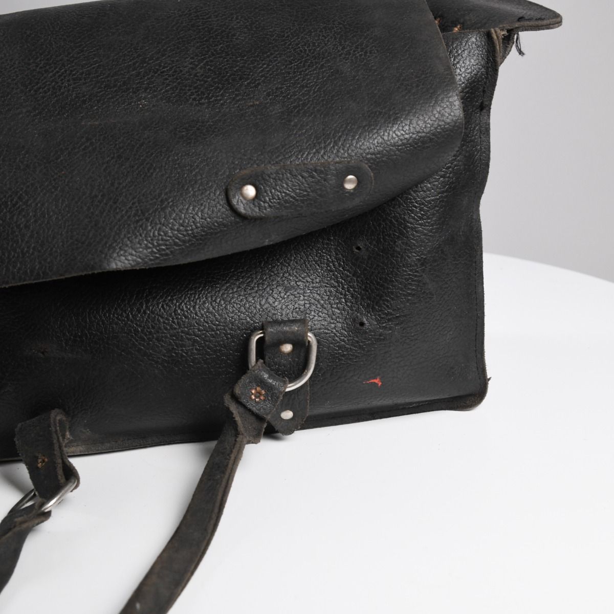 Vintage Black Leather Tool Bag