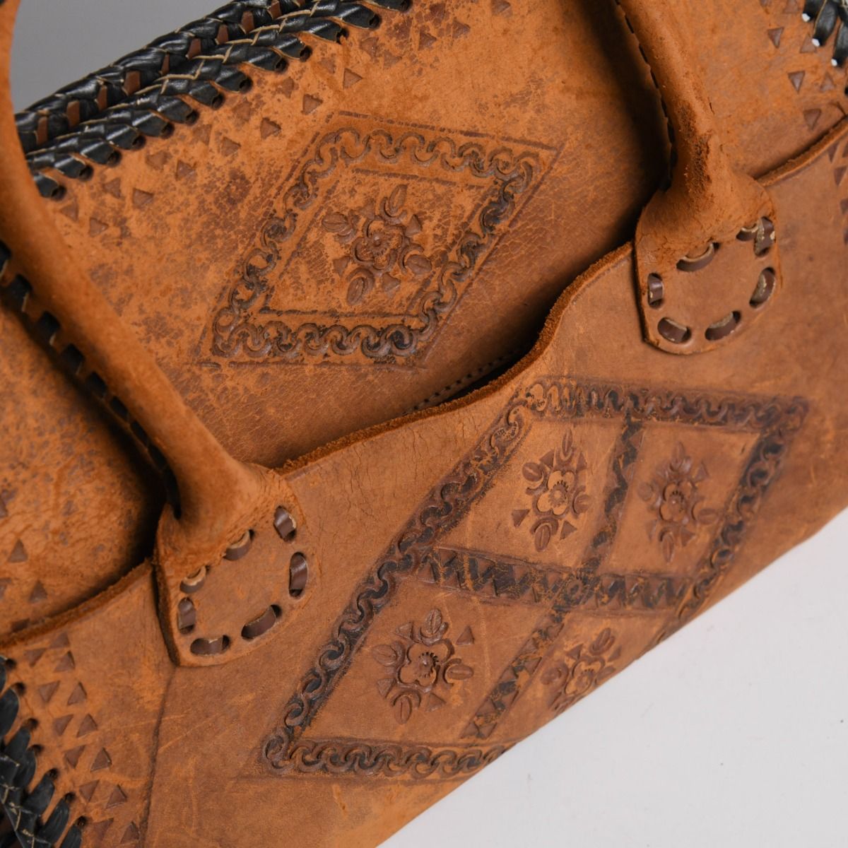 Vintage Tanzanian Decorative Leather Hand Bag