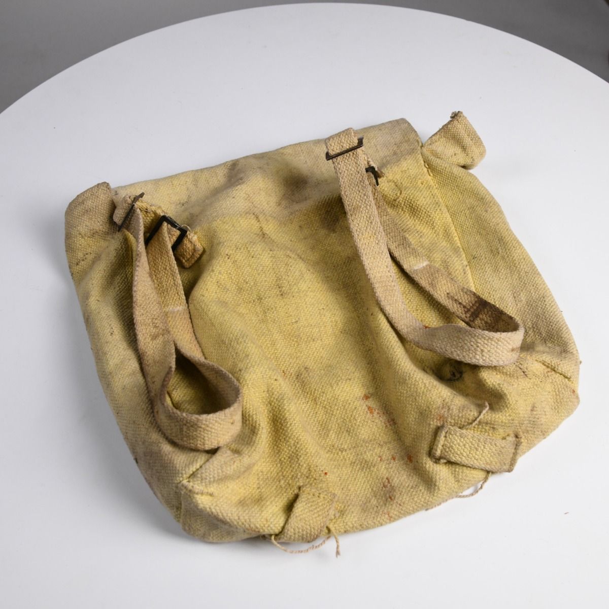 Vintage Mid Century Yellow Canvas Satchel Bag