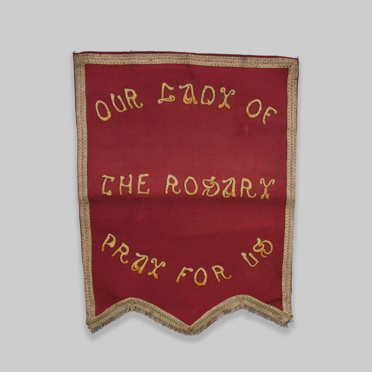 Vintage Early 1900s Religious Pennant Wall Hanging