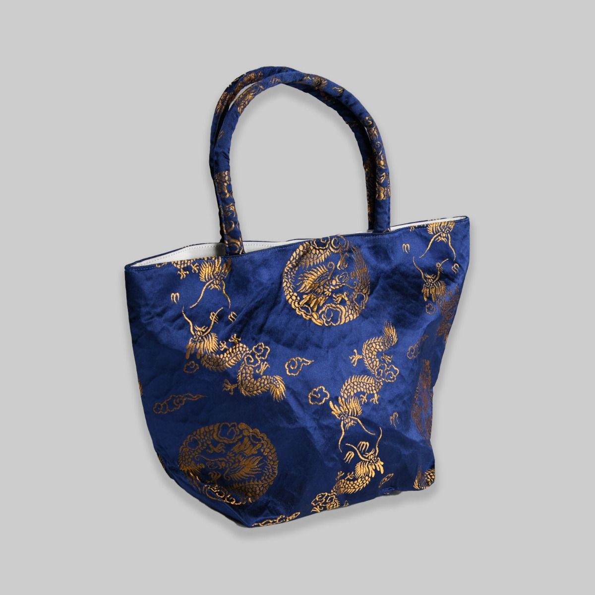 Blue Embroidered Oriental Handbag