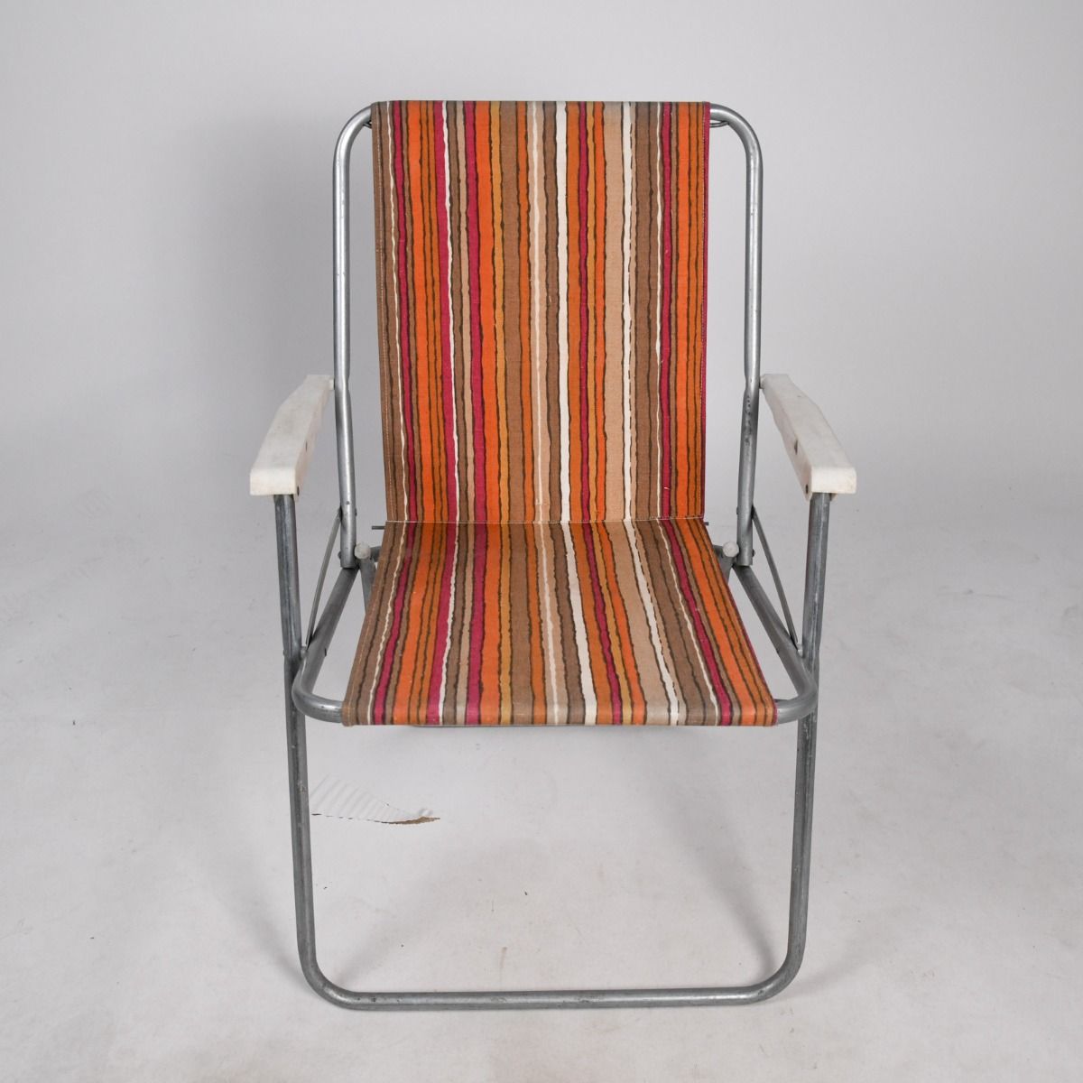 Vintage 1970s Striped Deck Chair