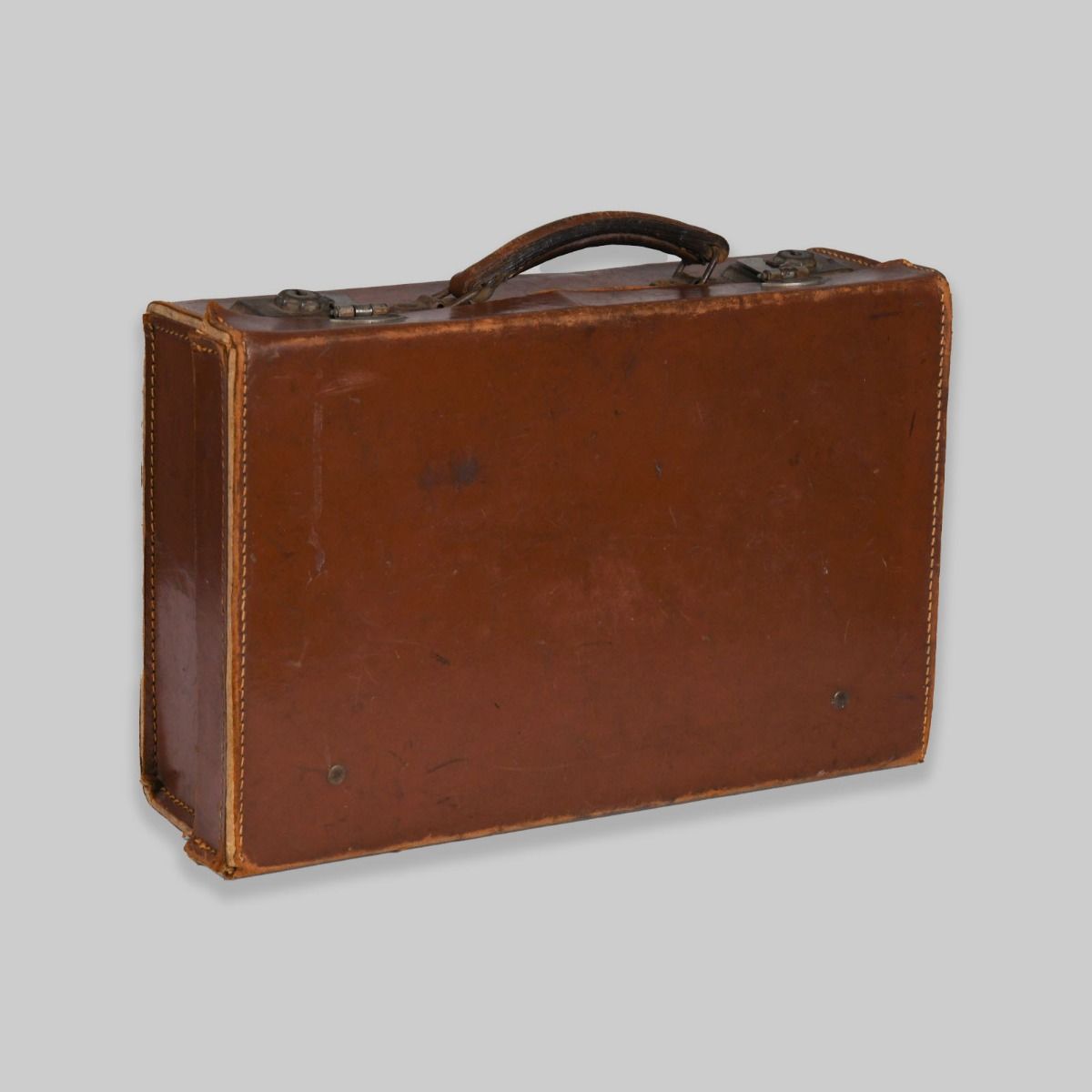 Vintage Mid Century Leather Covered Briefcase
