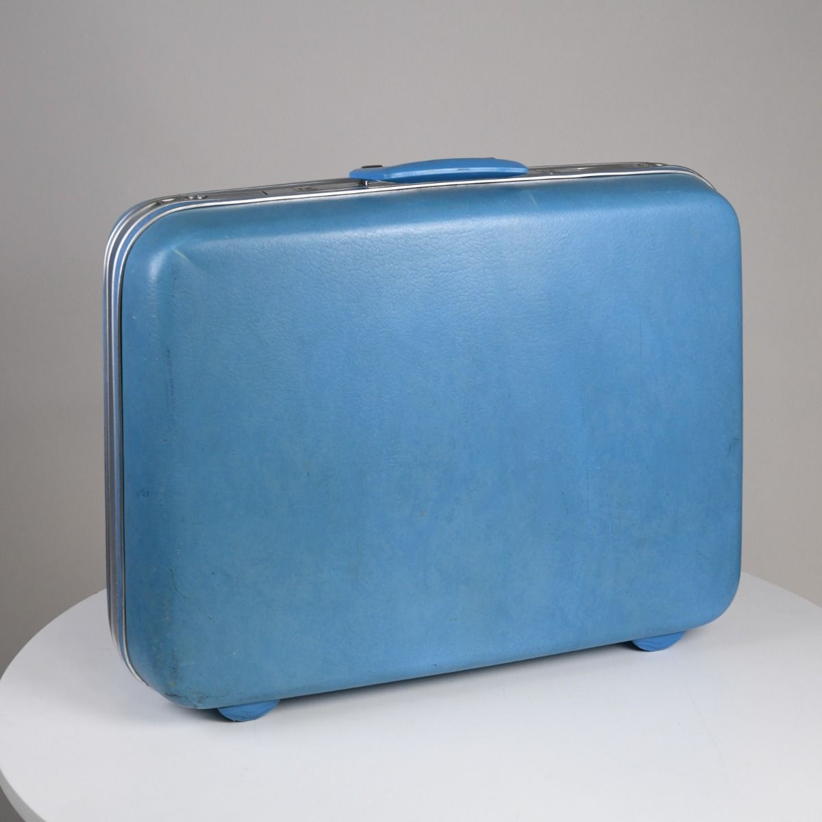 Vintage Large Blue 1970s Suitcase