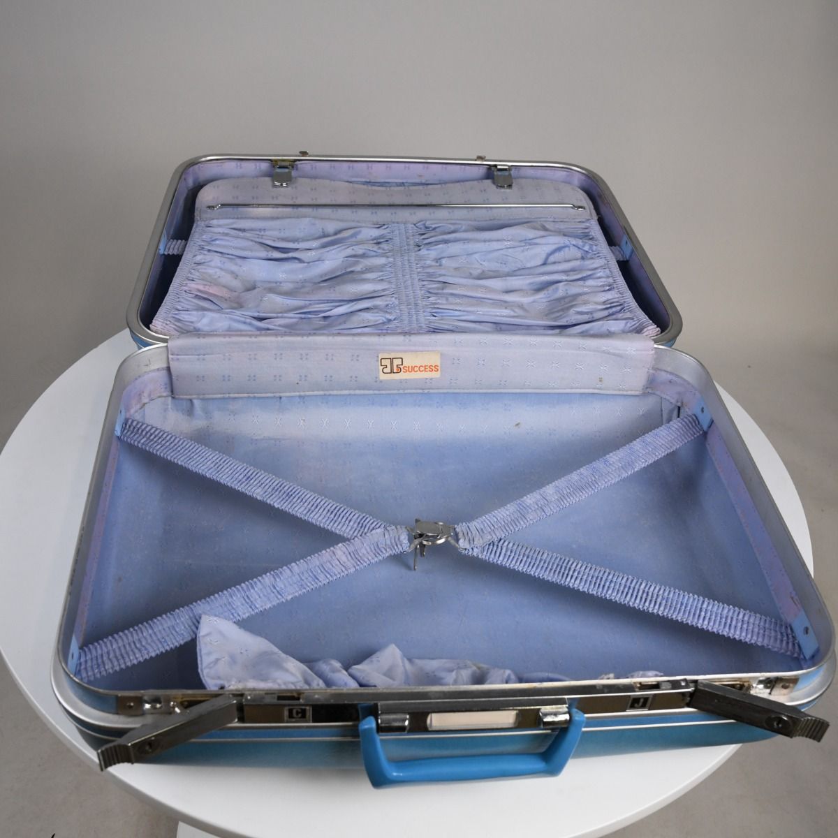 Vintage Large Blue 1970s Suitcase