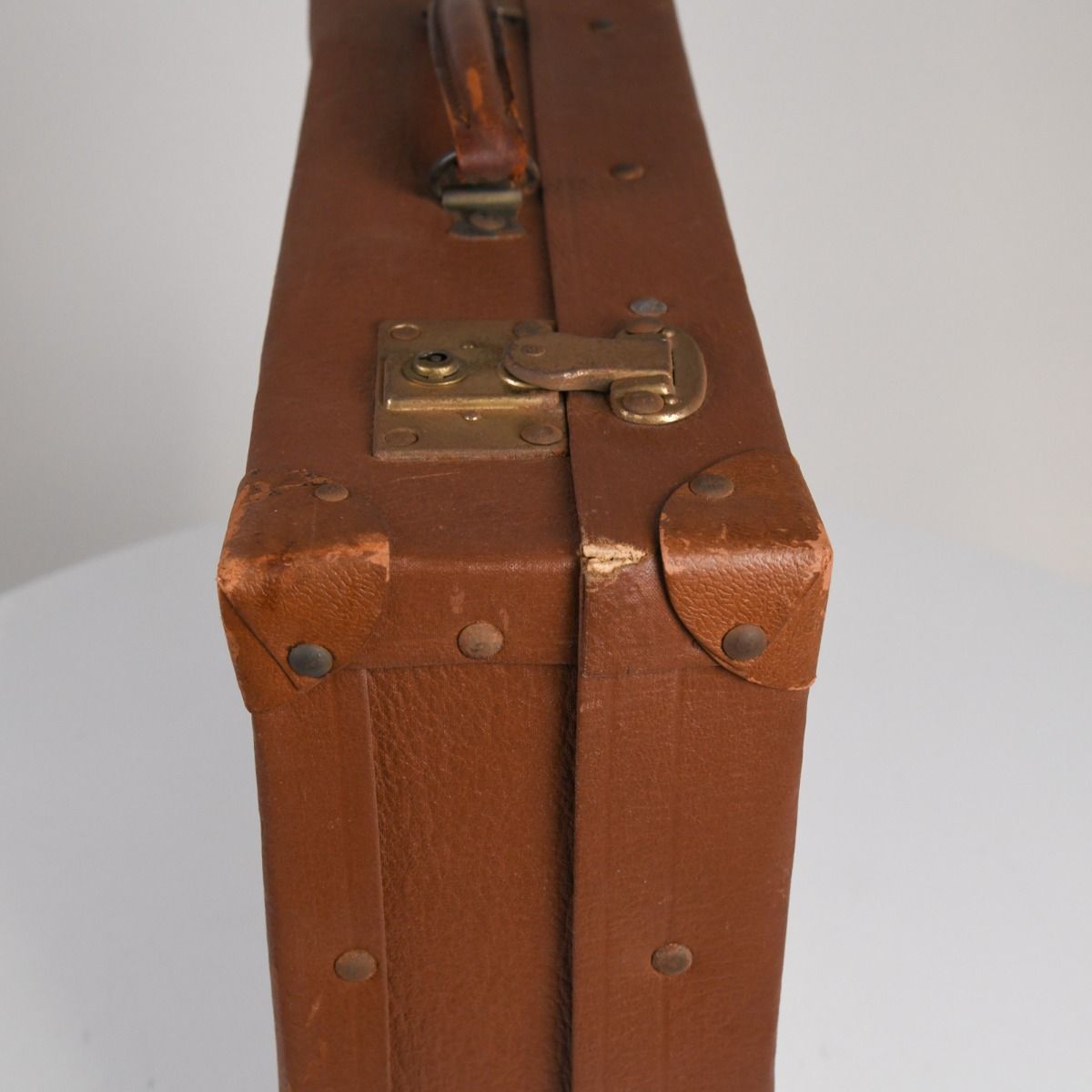 Vintage Mid Century Brown Suitcase
