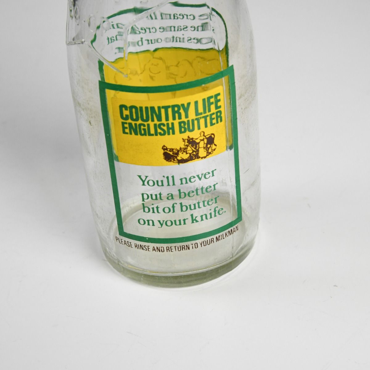 Vintage Advertising Milk Bottle Country Life English Butter