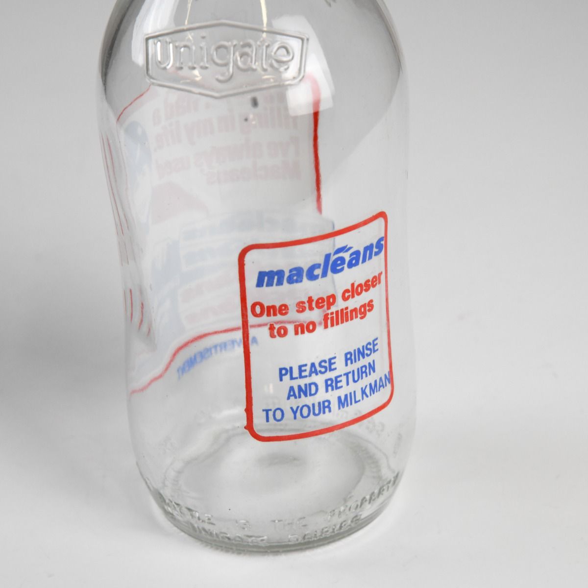 Vintage Advertising Milk Bottle Macleans