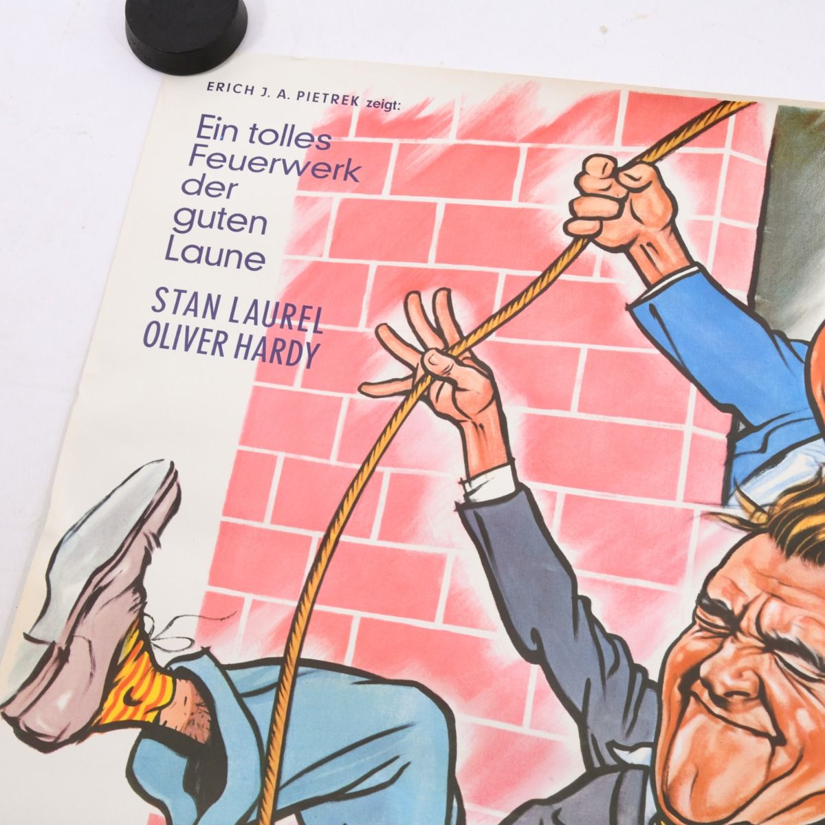 Laurel & Hardy Original 1960s German Movie Poster (Dick und Doof Lange Leitung)