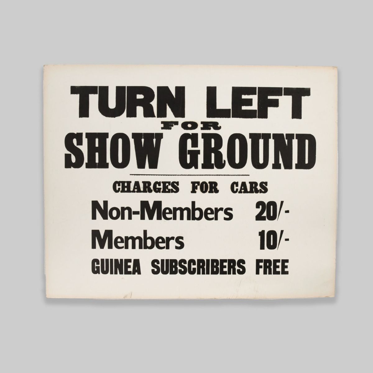 Original Mid-Century Show Ground Sign