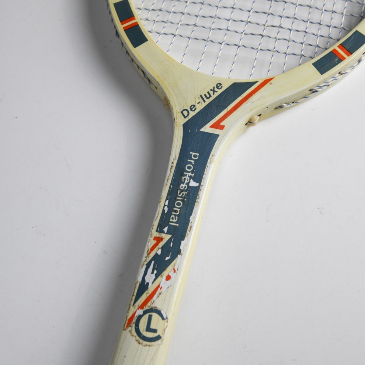 Vintage De-Luxe Wooden Squash Racket with Cover