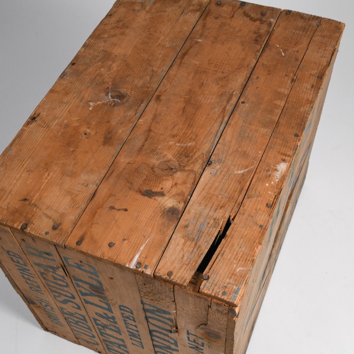 Vintage Tate & Lyle Mid-Century Wooden Sugar Storage Crate